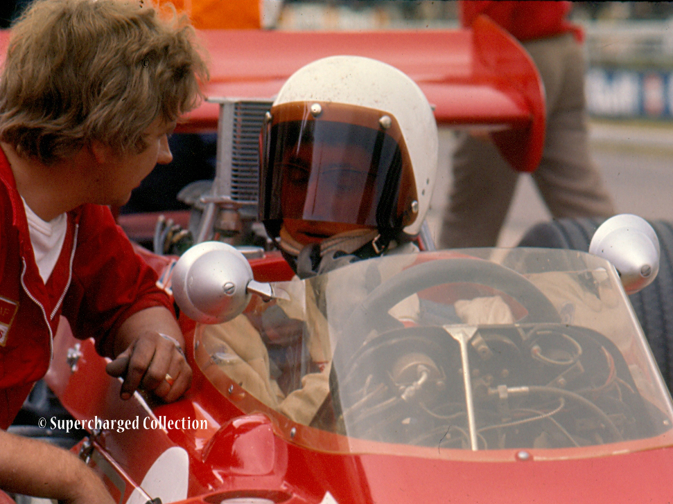 Dave "Beaky" Sims & John Miles in the Lotus 63 on the grid at the 1969 British Grand Prix at Silverstone Picture: Dave "Beaky" Sims & John Miles in the Lotus 63 on the grid at the 1969 British Grand Prix at Silverstone.